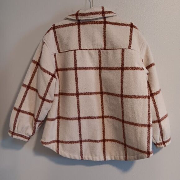 Universal Thread Women's Oversized Wool Jacket Size L Large Cream Plaid - Picture 6 of 6